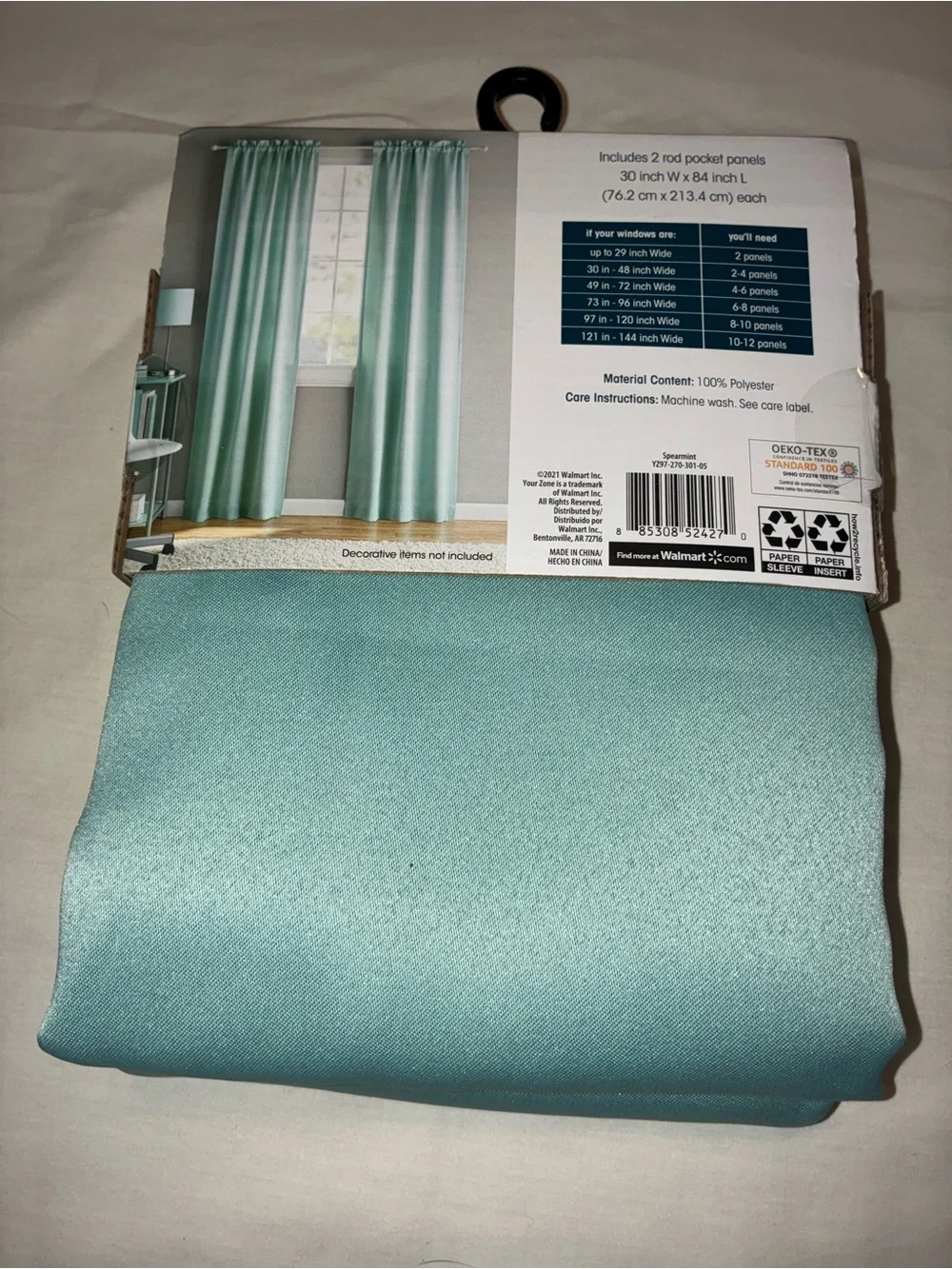 NWT Your Zone Blackout Curtain Panel Pair Spearmint 30